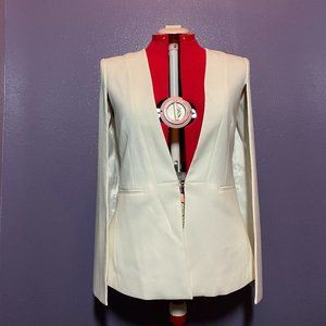 BCBGMAXAZRIA Off-White Cape Jacket Size Medium